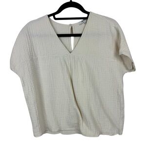 Madewell Crinkle Gauze Rhyme Top cream sz XS